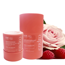 Déodorant stick rechargeable bio rose-framboise Endro