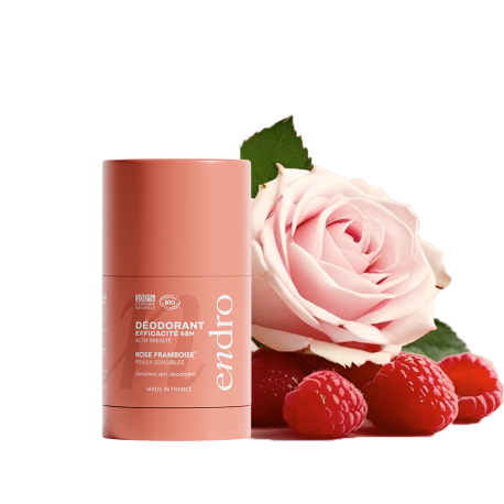 Déodorant stick rechargeable bio rose-framboise Endro