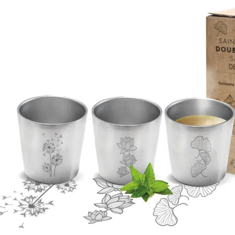Set de 3 gobelets en inox