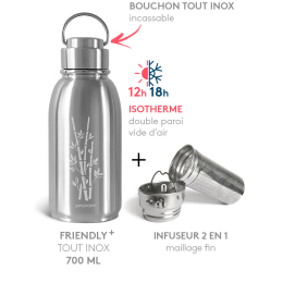 Bouteille isotherme inox Friendly pour tisanes, thé, infusions