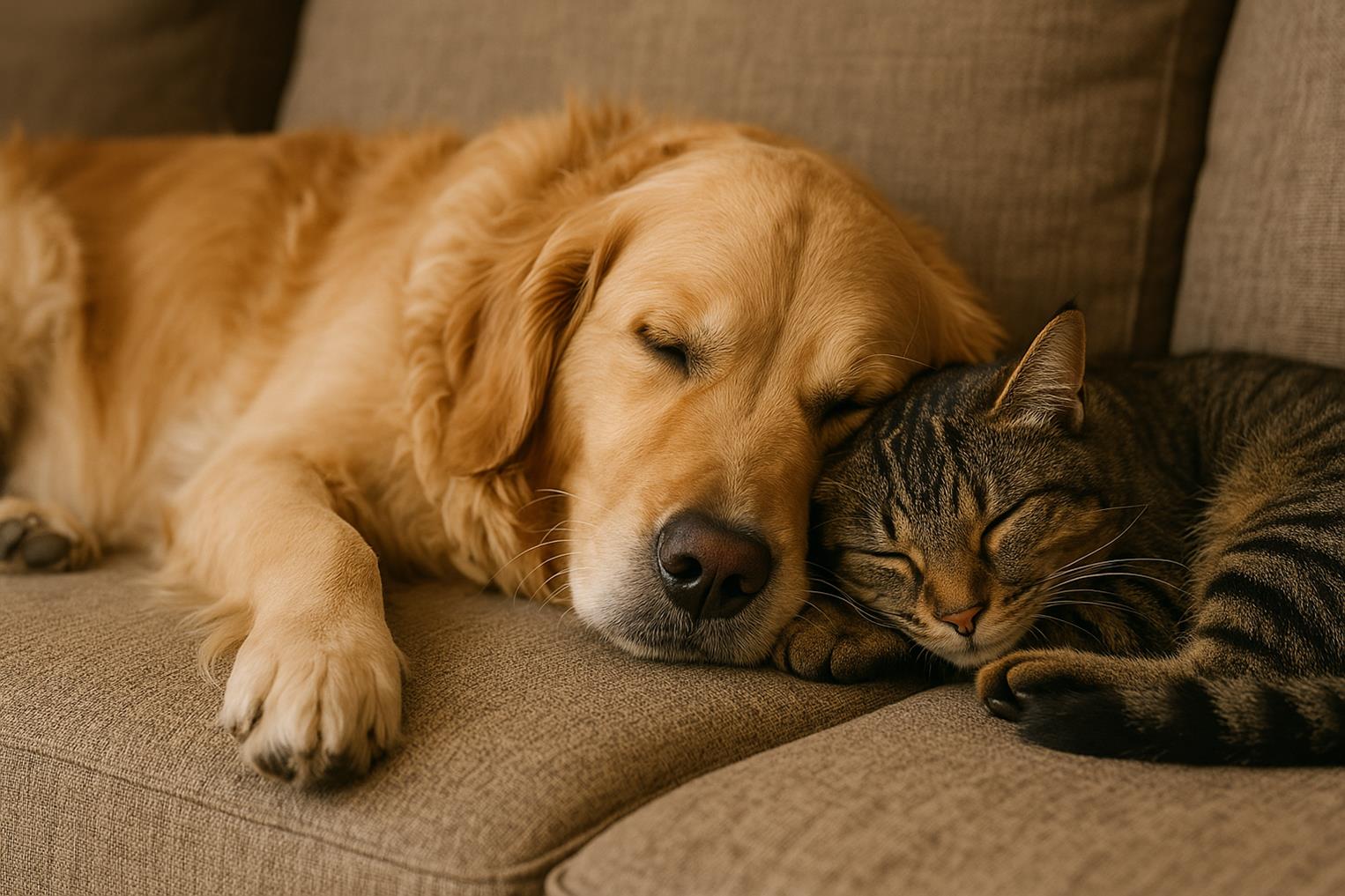 chat et chien qui dorment
