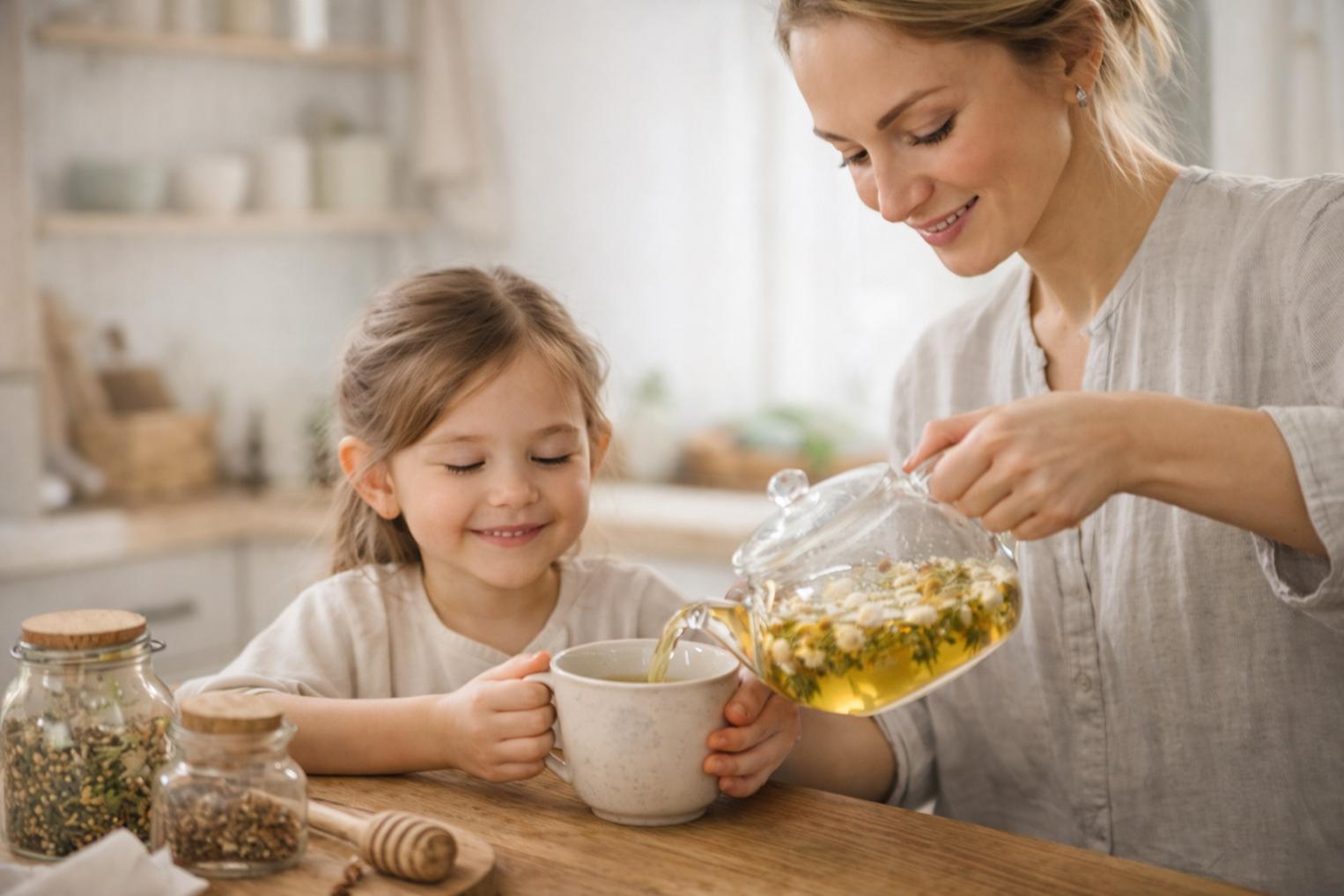 Mère et enfant tisane