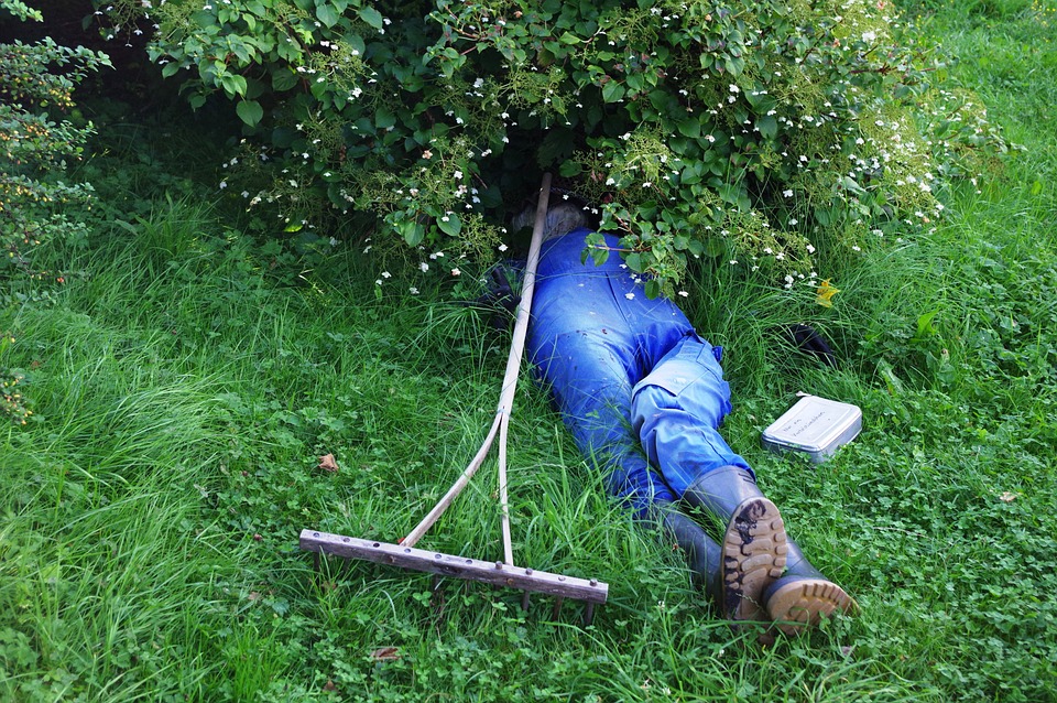 sieste dans le jardin